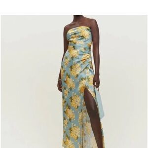 Reformation Blue and Yellow Floral Dress